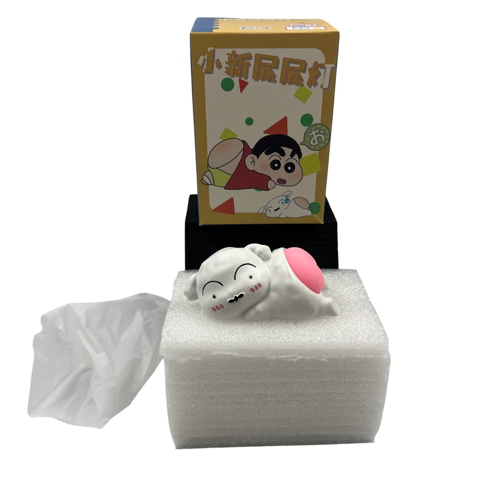 Crayon Shin-Chan Shiro Light-Up Figure White Dog Pink Backside Anime Collectible